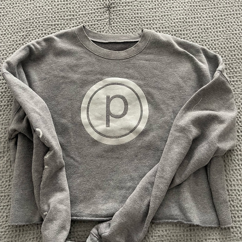 Pure Barre Gray Crewneck Sweater with Circular Logo